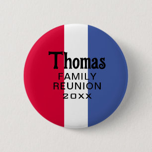 Macaron Rond 5 Cm Réunion de nom de famille personnalisé