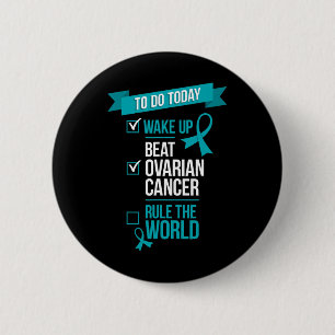 Macaron Rond 5 Cm Réveillez-vous, battez le cancer de l'ovaire, régl