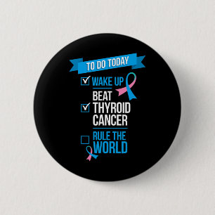 Macaron Rond 5 Cm Réveillez-vous battre le cancer de la thyroïde dom