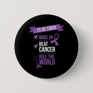 Macaron Rond 5 Cm Réveillez-vous vaincre le cancer et juguler le mon