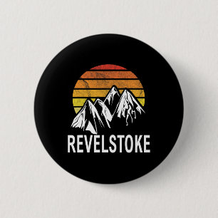 Macaron Rond 5 Cm Revelstoke Colombie-Britannique Canada Station de