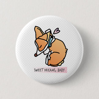 Macaron Rond 5 Cm rêves doux, bébé de corgi. insigne rond de