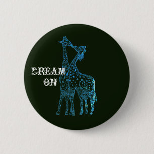 Macaron Rond 5 Cm Rêvez Sur Girafes Dessin Insigne Rond
