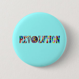 Macaron Rond 5 Cm Révolution hippie