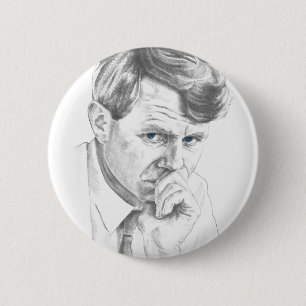 Macaron Rond 5 Cm RFK : Bouton Robert Kennedy Pin
