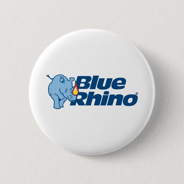 Macaron Rond 5 Cm Rhino bleu (Devant)