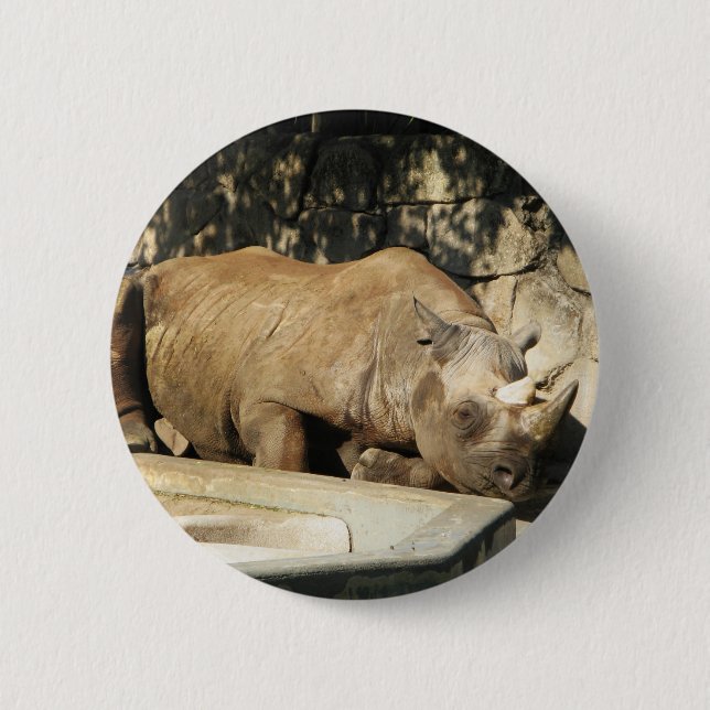Macaron Rond 5 Cm Rhino couché (Devant)