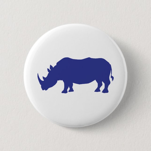 Macaron Rond 5 Cm Rhinoceros Silhouette (Devant)