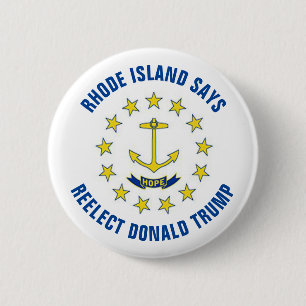 Macaron Rond 5 Cm Rhode Island écrit : Réélire Donald Trump