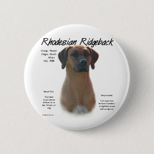 Macaron Rond 5 Cm Rhodesian Ridgeback Historique Design