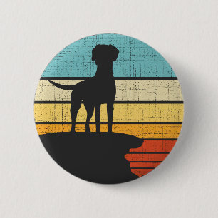 Macaron Rond 5 Cm Rhodesian Ridgeback Retro Vintage 60s les années 7