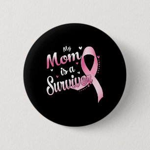 Macaron Rond 5 Cm Ribbon Ma Mère Est Une Survivante Cancer Du Sein L