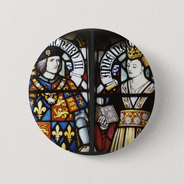 MACARON ROND 5 CM RICHARD III ET REINE ANNE DE L'ANGLETERRE (Devant)