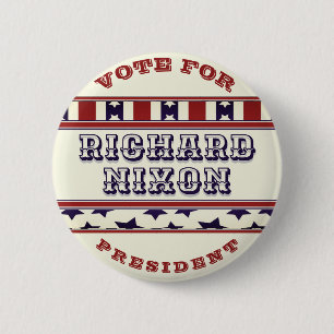 Macaron Rond 5 Cm Richard Nixon pour le président Vintage Look Butt