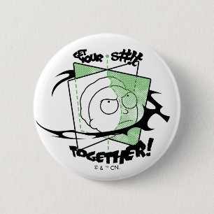Macaron Rond 5 Cm RICK ET MORTY™   Prenez votre S# ! t Together !