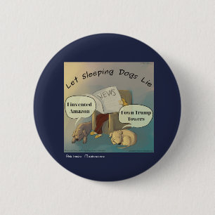 Macaron Rond 5 Cm Rick London "Les chiens endormis mentent" Bouton d