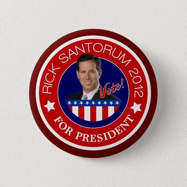 Macaron Rond 5 Cm Rick Santorum 2012 (Devant)