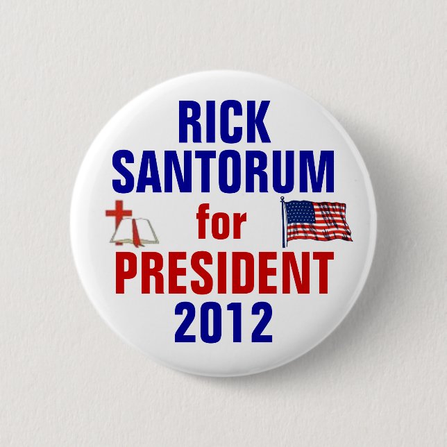 Macaron Rond 5 Cm Rick Santorum 2012 (Devant)