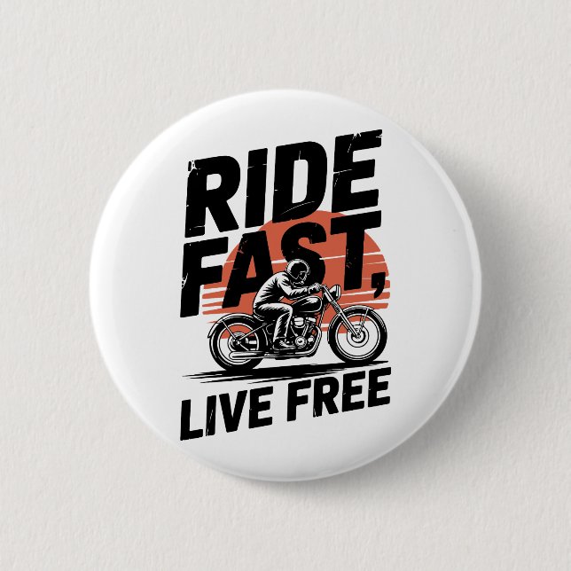 Macaron Rond 5 Cm Ride Fast Live Bicyclist T-shirt (Devant)