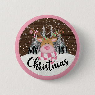 Macaron Rond 5 Cm Rindeer Whimsical - Mon premier Noël