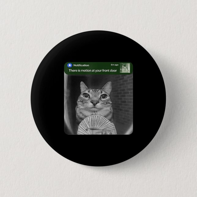 Macaron Rond 5 Cm Ring Cat With Motion Meme  (Devant)