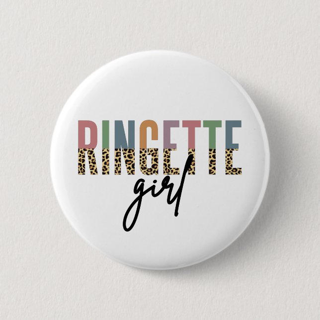 Macaron Rond 5 Cm Ringette Girl Cheetah Imprimer | Lecteur Ringette (Devant)
