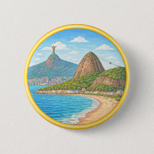 Macaron Rond 5 Cm Rio de Janeiro du Brésil
