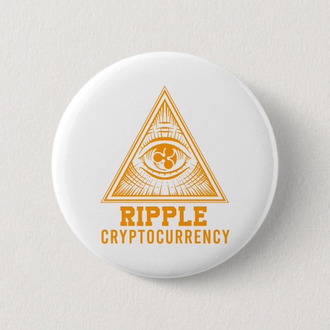 Macaron Rond 5 Cm Ripple XRP Tous les yeux Crypto Illuminati Cadeau (Devant)