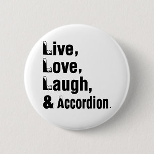 Macaron Rond 5 Cm Rire vivant et accordéon d'amour