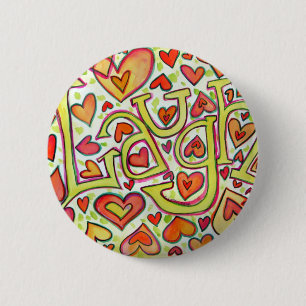 Macaron Rond 5 Cm Rire Word Art Pendentif boutons de la broche