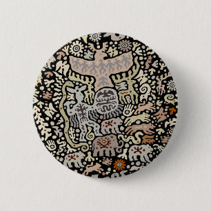 Macaron Rond 5 Cm Rituel chamanique du Peyote