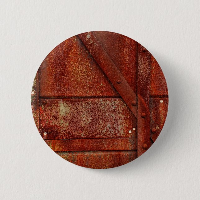Macaron Rond 5 Cm Rivets industriels rouges de rouille (Devant)