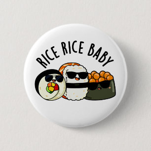 Macaron Rond 5 Cm Riz Bébé Funny Sushi Roll Pun