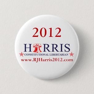 Macaron Rond 5 Cm RJ Harris 2012 pour le Président Button