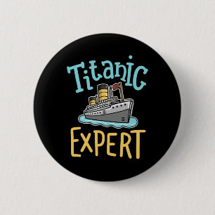 Macaron Rond 5 Cm Rms Titanic Drôle Expert Rétro Bateau de Croisière