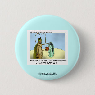 Macaron Rond 5 Cm Roach Motel Funny Cartoon Novelty Button