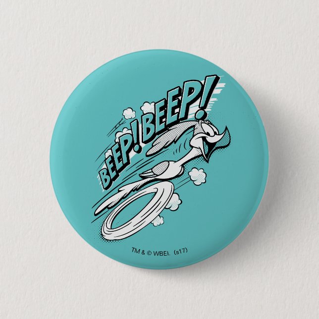 Macaron Rond 5 Cm ROAD RUNNER™ BEEP BEEP!™ Halftone (Devant)