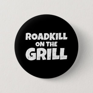 Macaron Rond 5 Cm Roadkill on the Grill - BBQ Party Funny