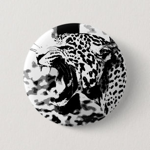 Macaron Rond 5 Cm Roaring Jaguar