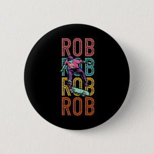 Macaron Rond 5 Cm Rob Custom Skateboarding Hob