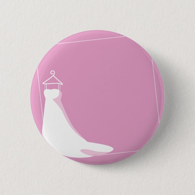 Macaron Rond 5 Cm Robe de mariage : Embellissez dans le rose (Devant)