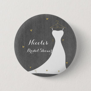 Macaron Rond 5 Cm Robe de mariée moderne et douche de mariée coeurs