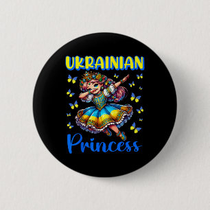 Macaron Rond 5 Cm Robe drapeau de fille Dab Princesse ukrainienne Pa