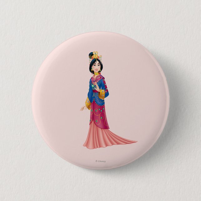 Macaron Rond 5 Cm Robe Mulan (Devant)