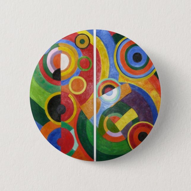 Macaron Rond 5 Cm Robert Delaunay Art abstrait (Devant)
