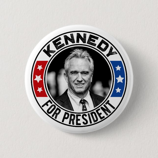 Macaron Rond 5 Cm Robert Kennedy, Jr. pour le président 2024 (Devant)
