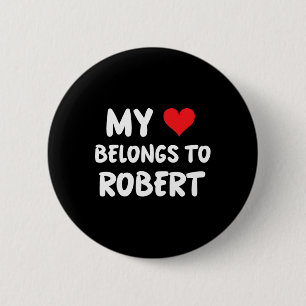 Macaron Rond 5 Cm Robert - Mon Coeur Appartient À Robert - Amour