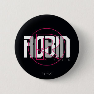 Macaron Rond 5 Cm Robin Hi-Tech Nom Graphique