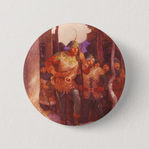 Macaron Rond 5 Cm Robin Hood et ses joyeux hommes de NC Wyeth