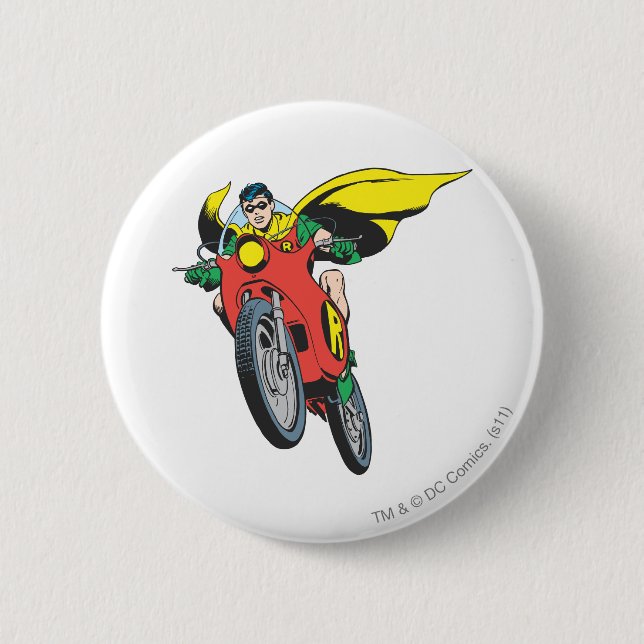 Macaron Rond 5 Cm Robin Rides 2 (Devant)